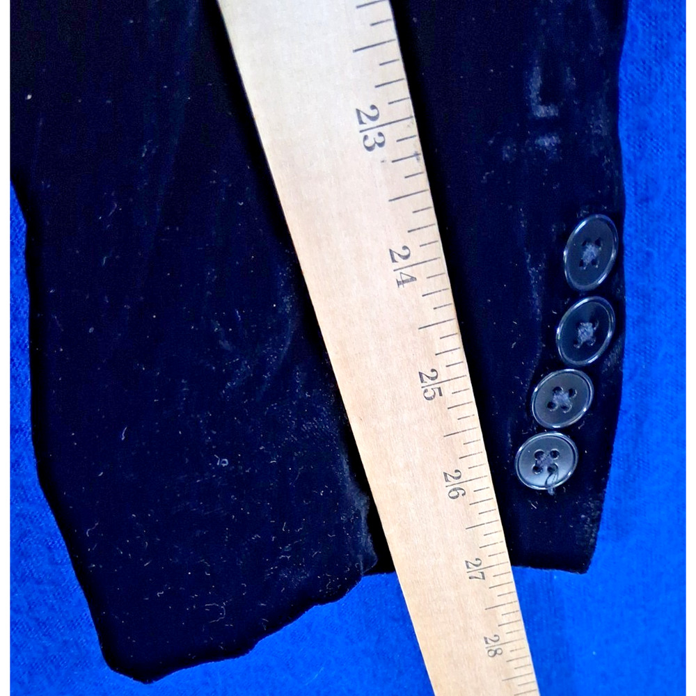 Vtg Ralph Lauren Purple Label Collection Black Velvet Blazer Jacket Womens Sz 8 - Picture 13 of 16